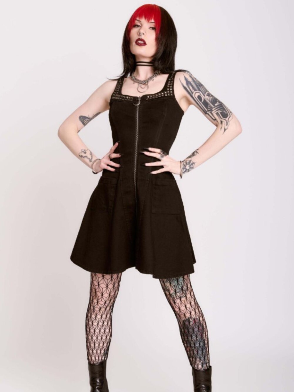 Midnight Hour Studded Denim Dress